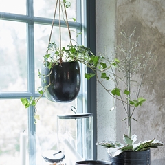 Ampel/Hængende urtepotte til hjemmet i sort keramik
