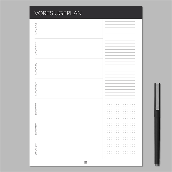 Ugeplan - Notesblok med 50 sider