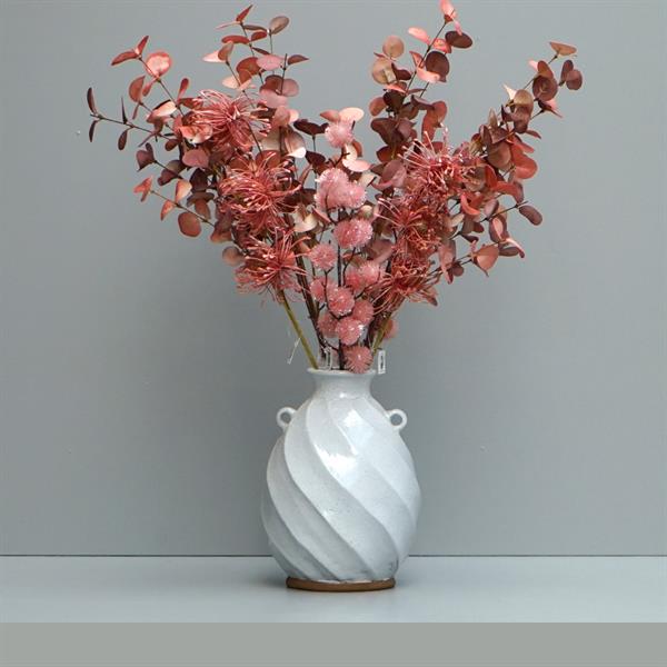 Bungalow vase til tørrede blomster - Vital Hvid 29 cm.