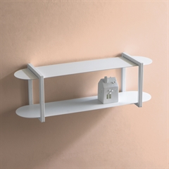 Hylde - 60 cm - Sort - Hvid - Designhylde