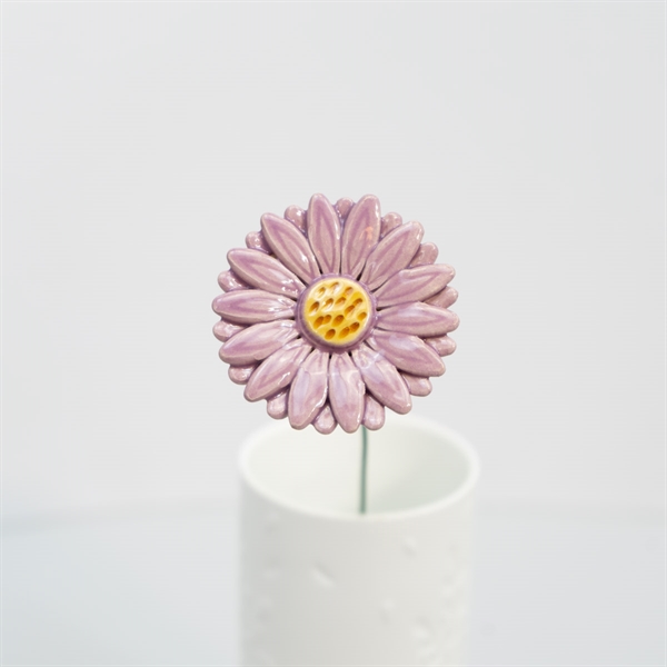 Blomst i keramik - Gerbera Ø5 cm. - Lilla