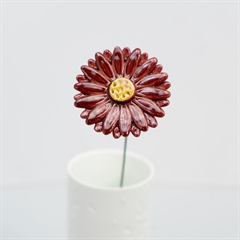 Blomst i keramik - Gerbera Ø5 cm. - Rød
