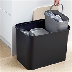 Kasse med låg - til affaldssortering i hjemmet - Sort